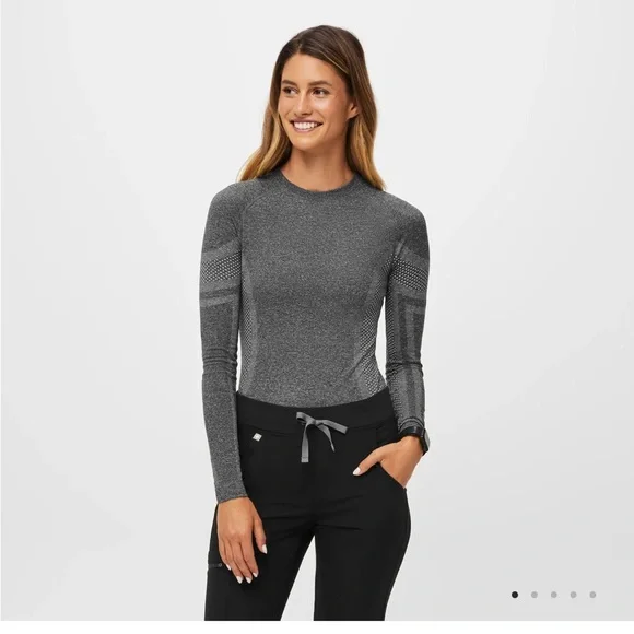 Figs Salta Seamless Longsleeve Underscrub Grey Small - Picture 1 of 6